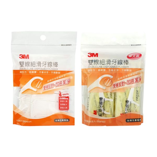 3M Nexcare｜雙線細滑牙線棒